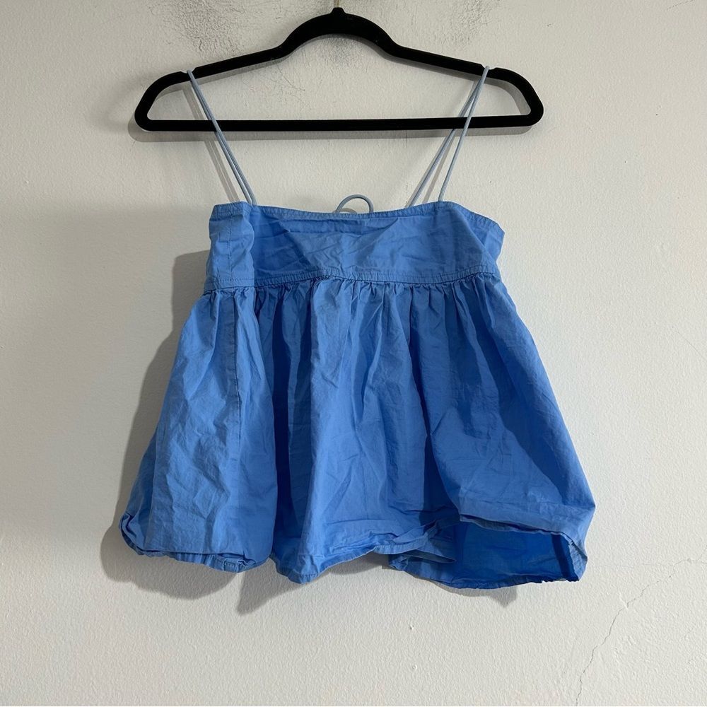 SNDYs Serina Tie Strap Blue Cotton Tank Top XS Summer Festival Going Out